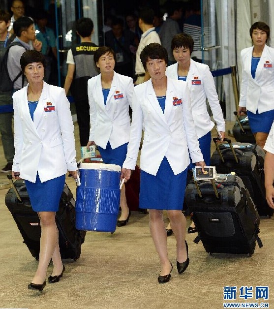朝鲜亚运代表团首批成员抵韩