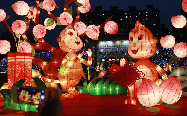 (网络媒体走基层)杭州：金猴献瑞元宵彩灯照亮运河