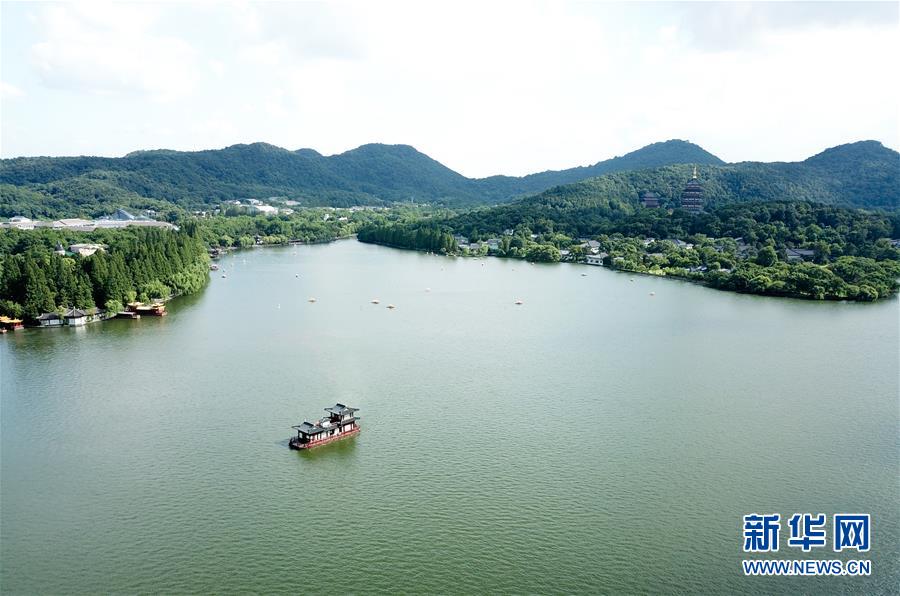 鸟瞰西湖美景