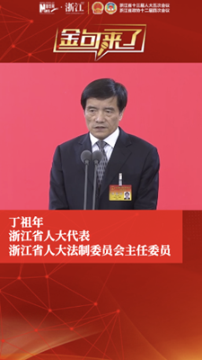 解码浙江丨浙江省人大代表丁祖年：全面建成法治中国示范区的路线图、时间表都已明确