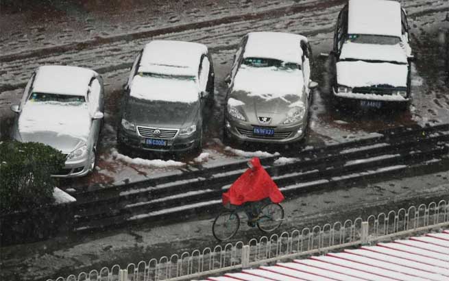 北京迎第一场雪图片
